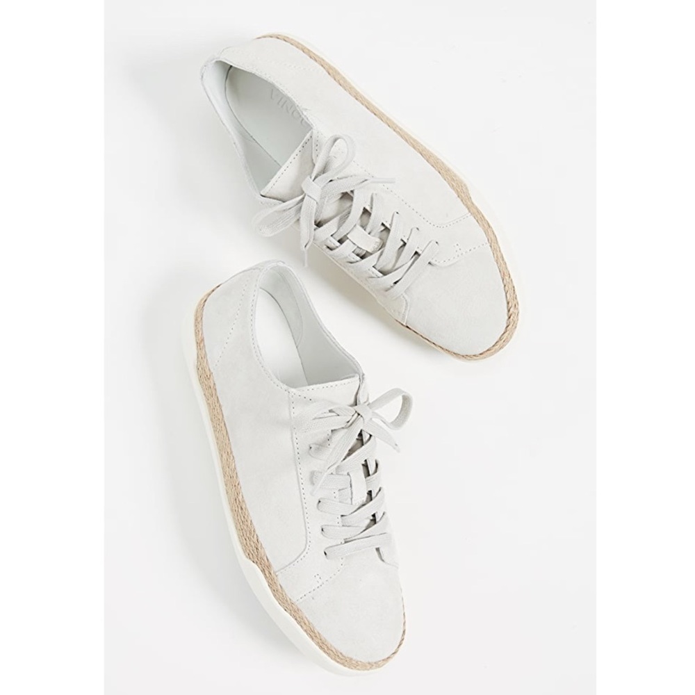 Vince Jadon Espadrille Sneaker Size 9 Gray Suede Jute